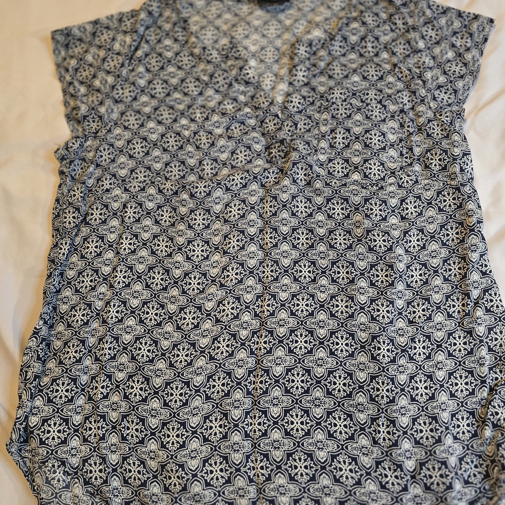 Navy and White Patterned Camisole